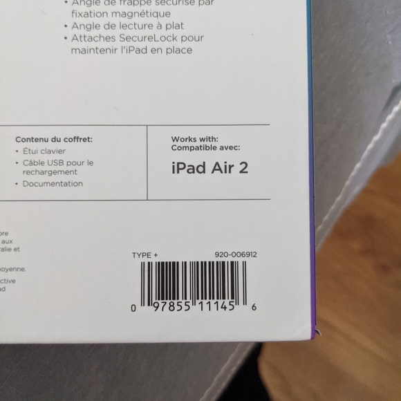 NEW Logitech TYPE+ Keyboard Case for iPad Air 2, Black (920-006912) - Picture 4 of 4